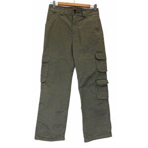 Abercrombie & Fitch womens 26/2R olive cargo pants straight leg pockets